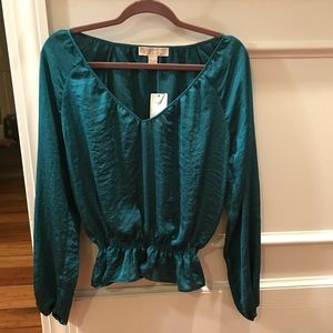 NWT - Michael Kors Top in emerald green in M